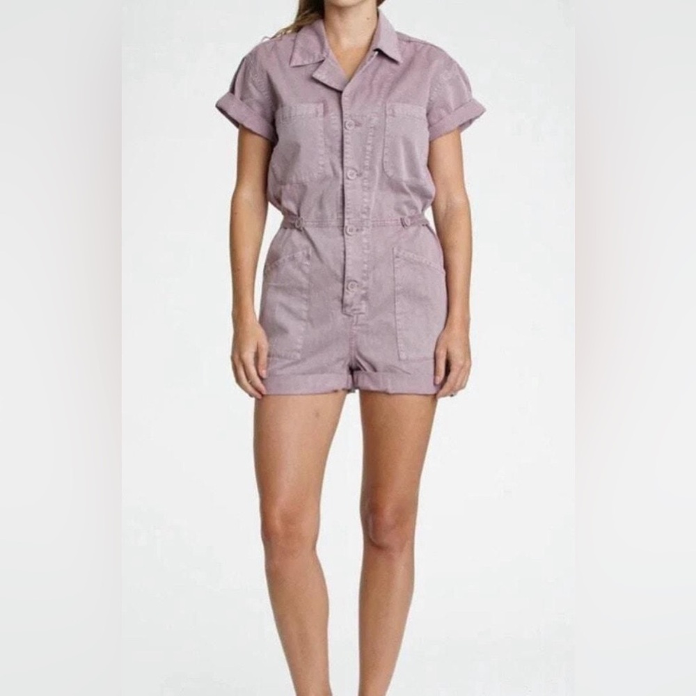 Pistola Parker Short Sleeve Romper Sz M Lilac Dust Mauve $168 Flattering Boho
